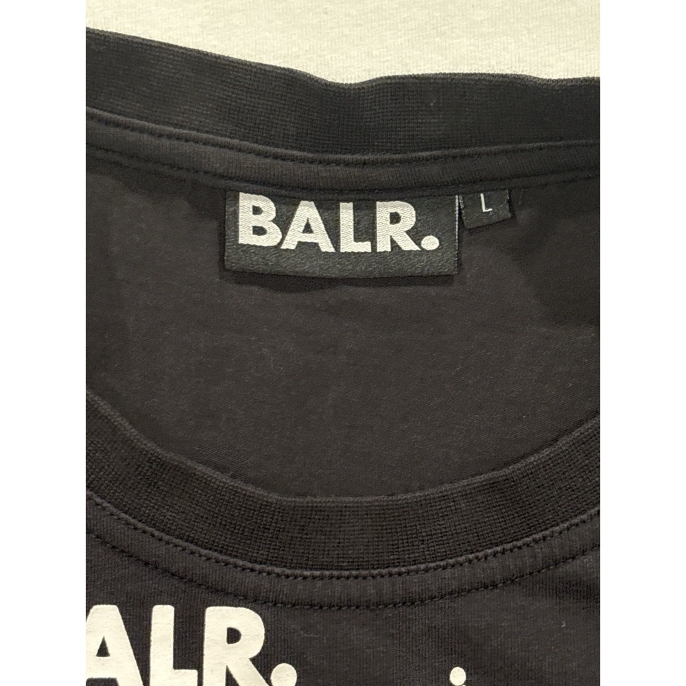 BALR. Black All-Over Logo‎ T-Shirt Men L Football/Soccer Designer Streetwear - Picture 2 of 8